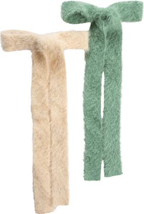 Trisa Fashion Barrette mit Schleife Beige, Grün 2 Stk.
