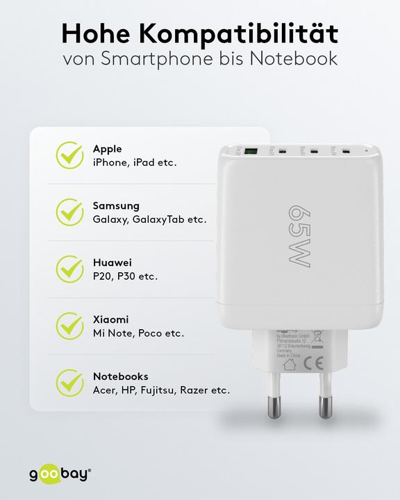 Image du produit Goobay Chargeur Rapide Multiport (68 W)