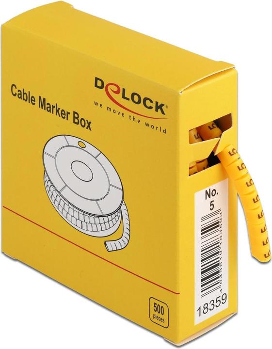Delock Kabelmarkeringsdoos, No: 5, geel, 500 stuks