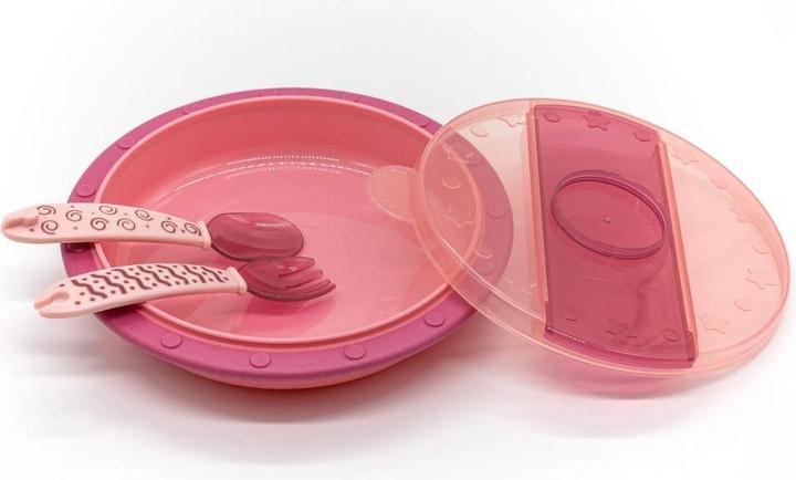 Actual product image MiaMia Children's plates & porridge bowls Baby plates to go incl. cutlery - Pink