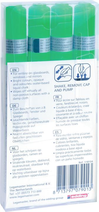Actual product image Legamaster Glassboard marker 7-118104 green 4 pieces (Green, 2 mm, 4 x)