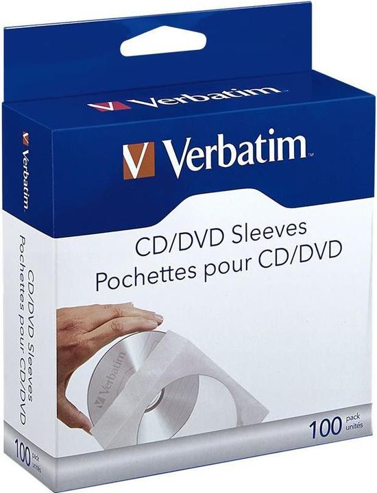 Produktbild Verbatim CD/DVD Papierhüllen mit Sichtfenster (100 x)