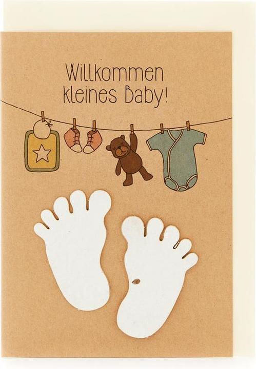 Die Stadtgärtner Geburtskarte Babyfüsse mit Blumensamen (1 pcs.)