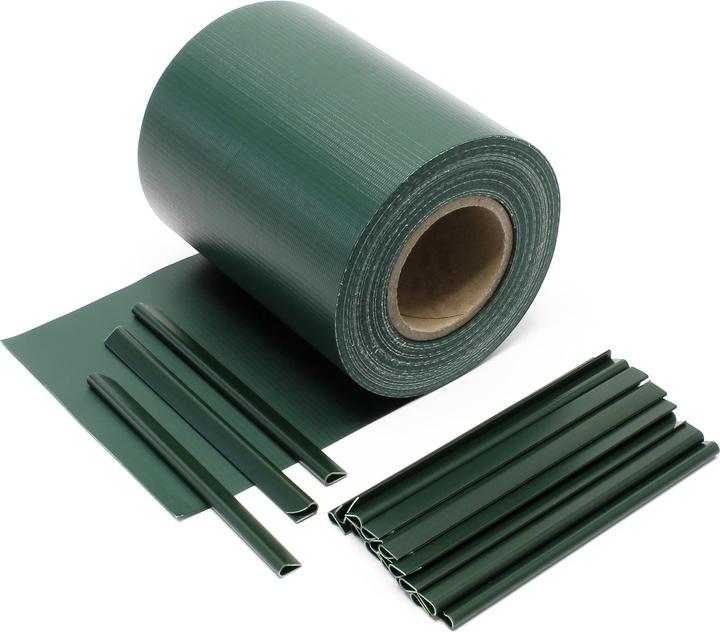 Image du produit Wiltec Brise-vue Rouleau vert 35mx19cm PVC 650g/m² 20 clips Protection visuelle Pare-vue Clôture Jardin (3500 cm)