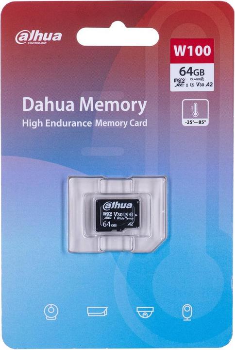 Immagine prodotto Dahua TF-W100-64GB Karta pamięci microSD 64GB (64 GB, microSD, U3, UHS-I)