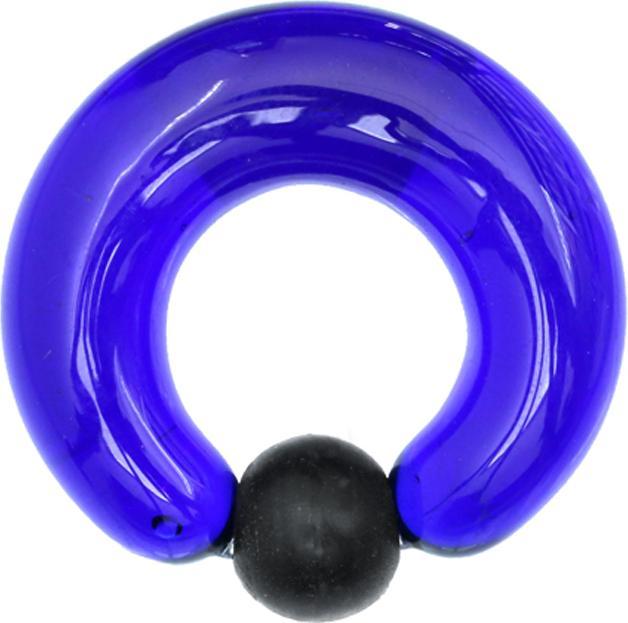 Immagine prodotto Star Piercing Ball Closure Ring blau Kugel schwarz aus Glas (Vetro, senza ottone, Silicone)