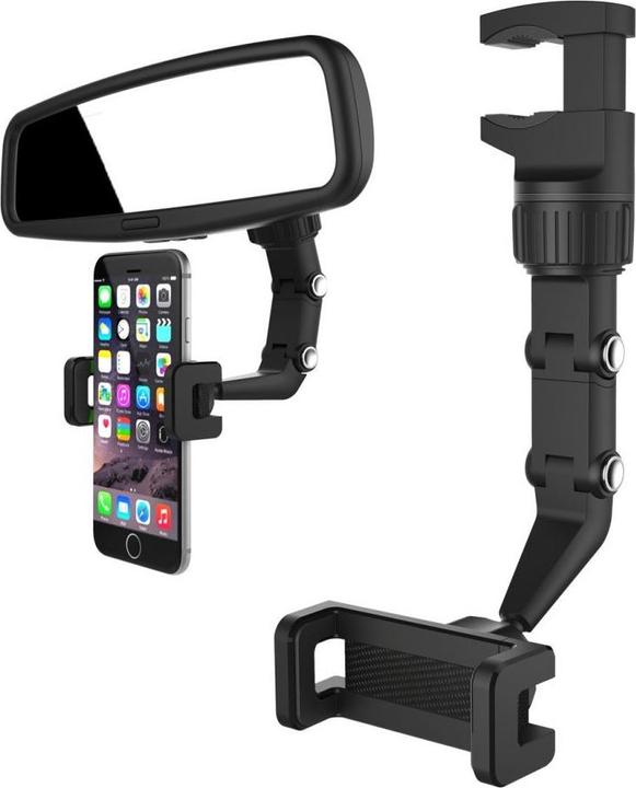Actual product image Hurtel Adjustable car rearview mirror holder for smartphone black
