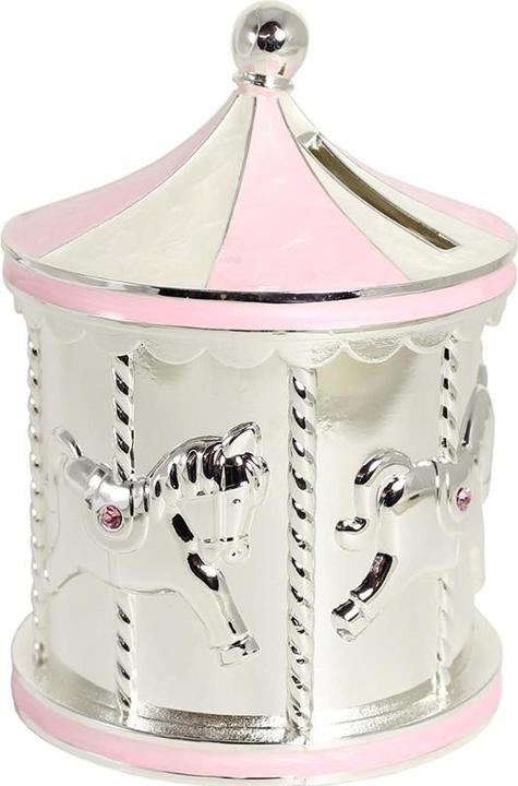 Actual product image Widdop Tirelire Carrousel plaquée argent, rose