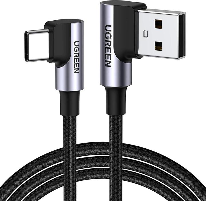 Ugreen USB-C angled to USB-A 2.0 angled 3A data cable (2 m, USB 3.0, 18 W)