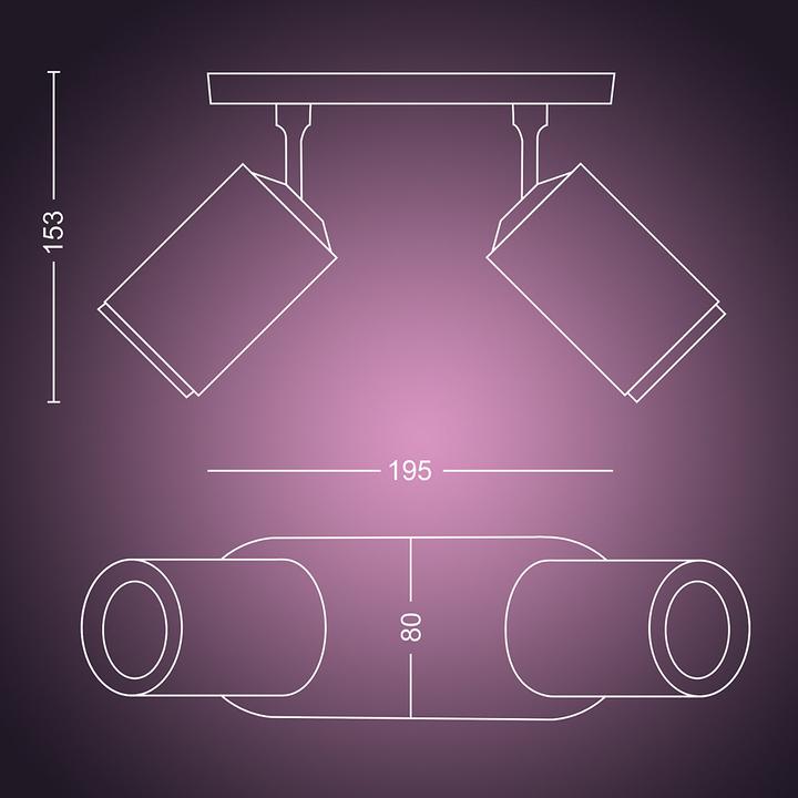 Actual product image Philips Hue Fugato Base BT (700 lm, GU10)