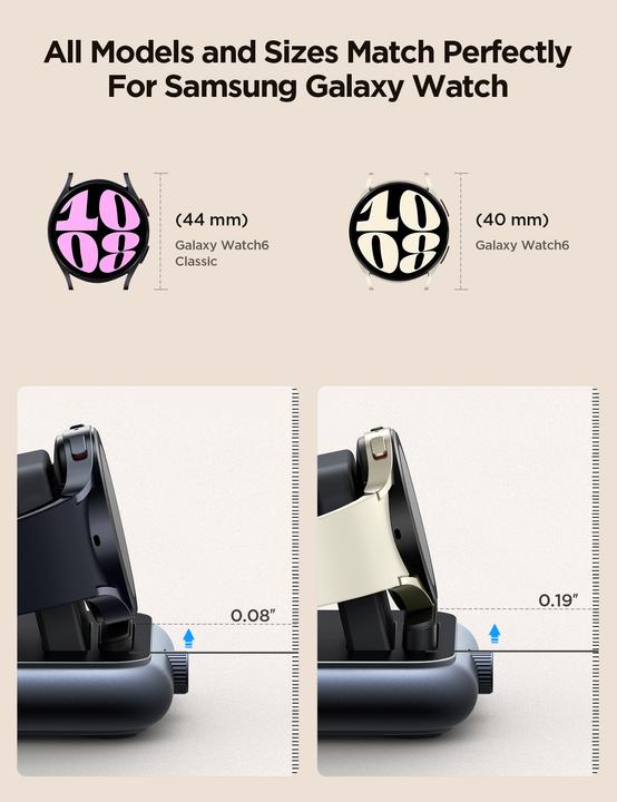 Image du produit Joyroom Chargeur sans fil JR-WQW02 pour montres intelligentes Samsung Galaxy Watch - noir