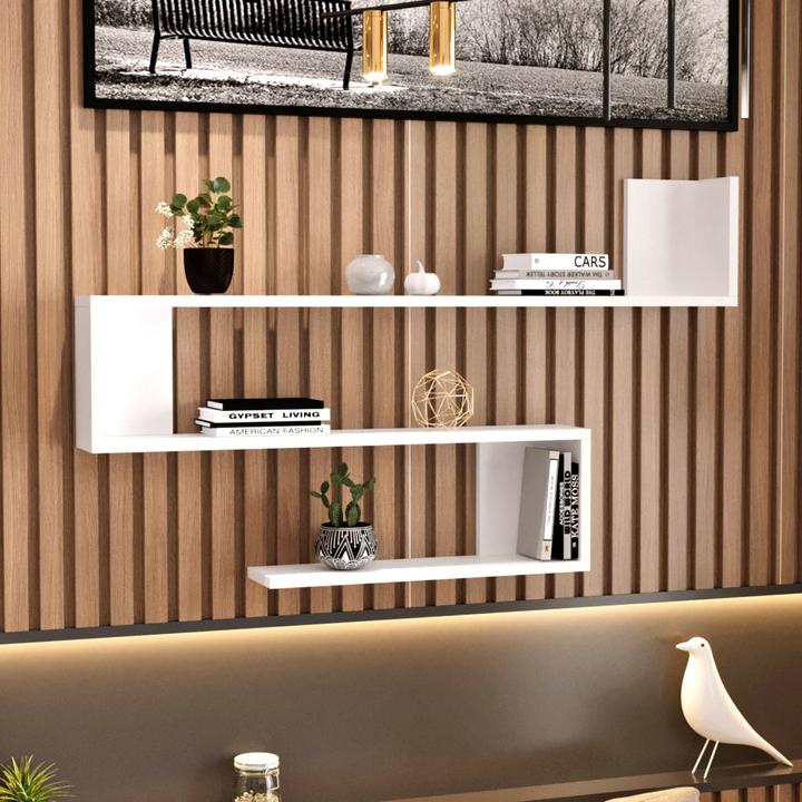 Produktbild En.Casa Wandregal Kitee 120 x 14,5 x 71,5 cm Weiss