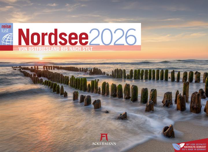 Actual product image Nordsee - von Ostfriesland bis nach Sylt - ReiseLust Kalender 2026 (45 x 33 cm, Hardcover, German)