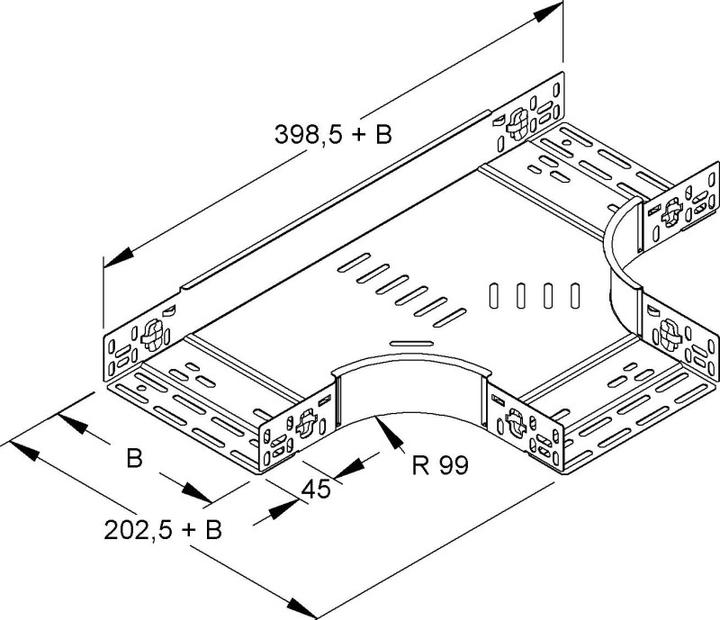 Image du produit Niedax RTSC 60.300 S Pièce en T pour chemin de câbles 60x302mm (6 cm)