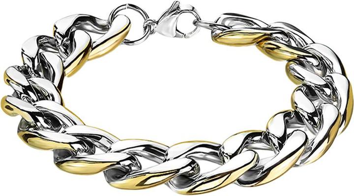 Actual product image Star Piercing Bracelet silver with gold rim (20.30 cm, Surgical steel 316L, without brass)