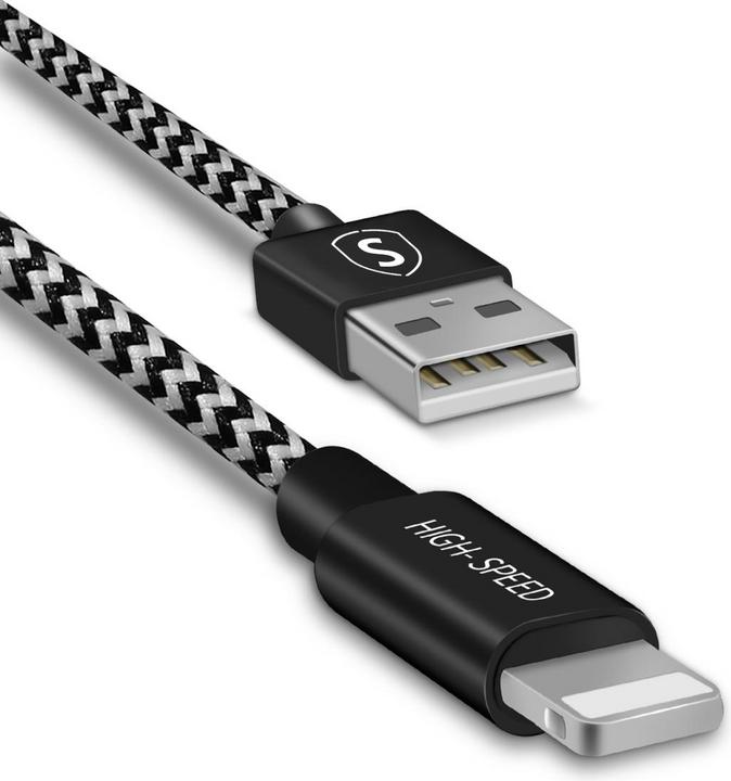SIGN Cavo Lightning Skin 2.1A, 1,5 m - Nero/Bianco (1.50 m)