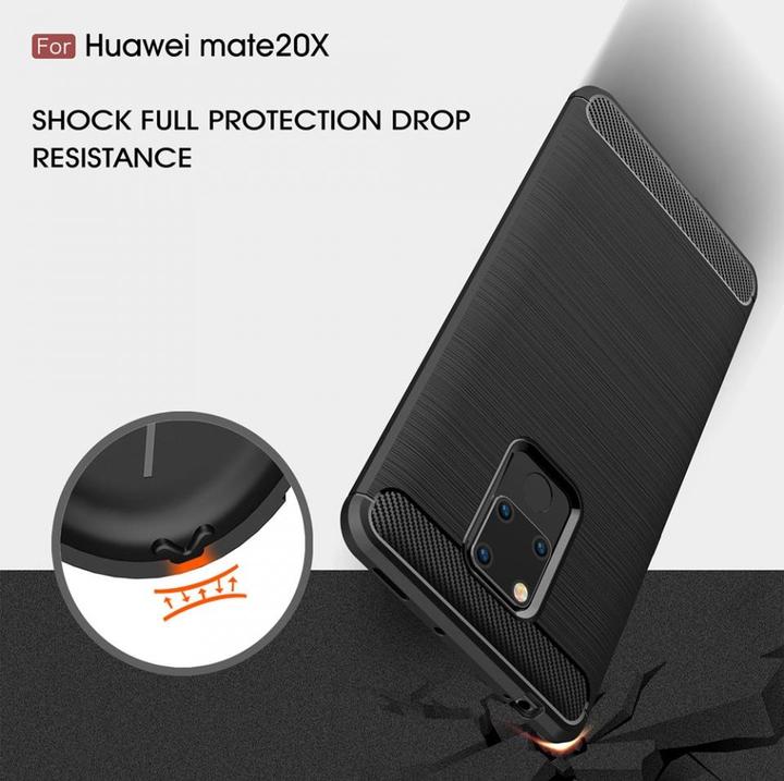 Produktbild Screenguard Huawei Mate 20 X Hülle Carbon Brushed Soft TPU (Huawei Mate 20 X)