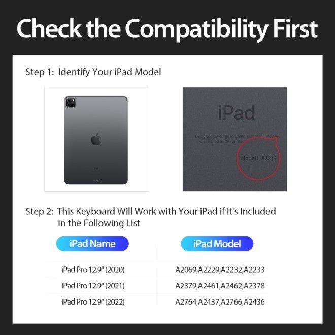 Actual product image Dux Ducis DK Series Keyboard Case (US, iPad Pro 12.9 2020 (4. Gen), iPad Pro 12.9 2021 (5th Gen), iPad Pro 12.9 2022 (6th Gen))