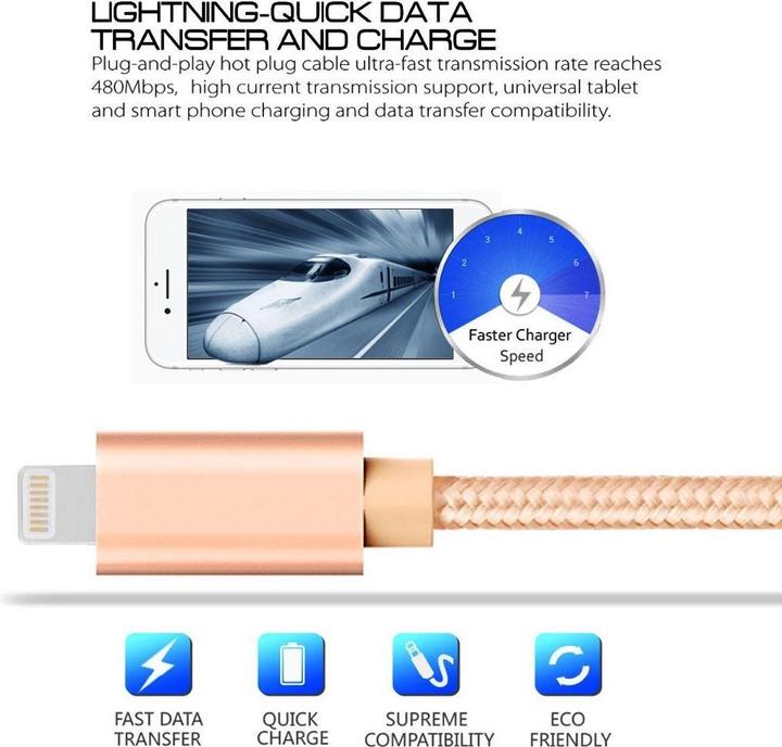 Image du produit Calitron Câble de charge Lightning 3m (3 m, USB 3.2 Gen 1)