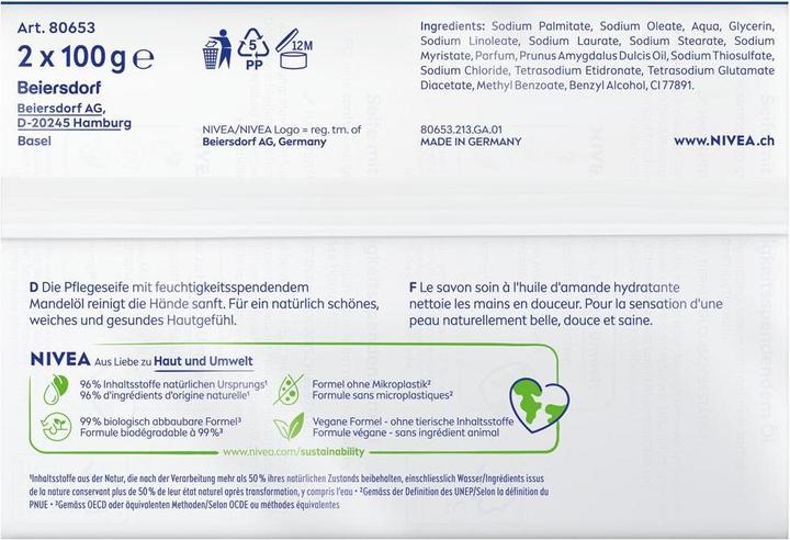 Nährwerte und Zutaten NIVEA Creme Soft Quattro (Hartseife)