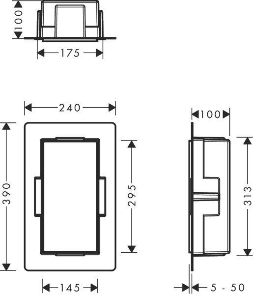 Produktbild hansgrohe HG Wandnische XtraStoris Minimalistic m offen. Ra 300x150x100mm ES optic