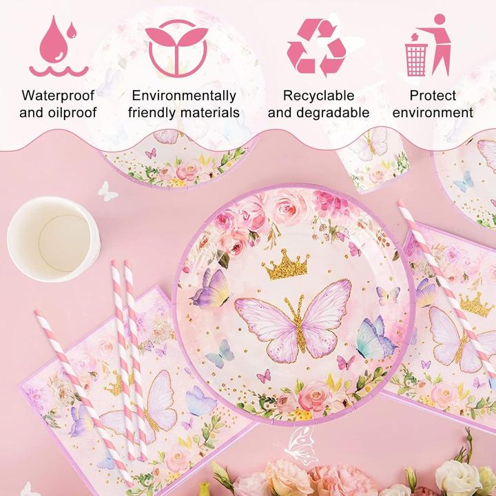 Image du produit ASMI Set de fête papillon de 116 pièces