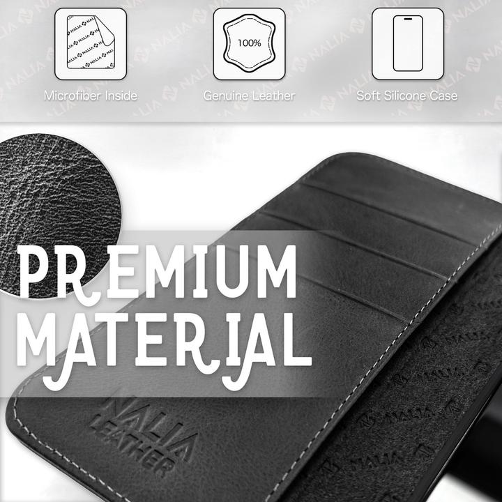 Actual product image Nalia Genuine Leather Flip Case Cover with Magnetic Closure (Samsung Galaxy S23)