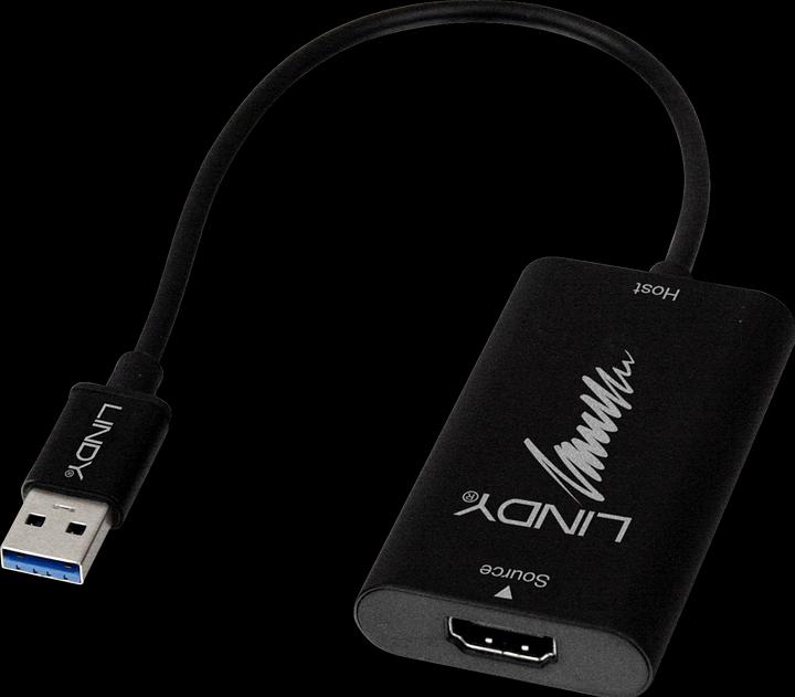 Productafbeelding Lindy USB Typ-A zu (HDMI, 15 cm)