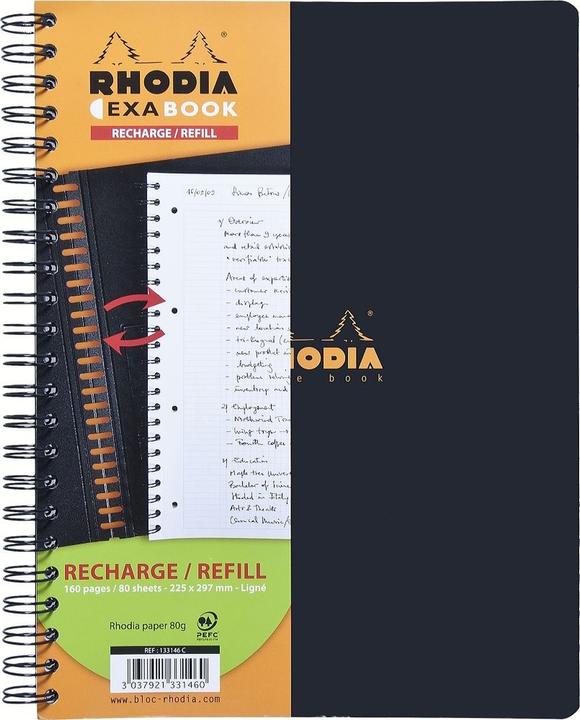 Image du produit Rhodia EXABOOK - Cahiers de remplacement (A4+, À rayures, Couverture souple)