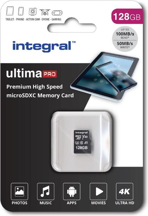 Image du produit 128GB PREMIUM HIGH SPEED MICROSDHC/XC V30 UHS-I U3 (128 Go, microSD, U3, UHS-I)
