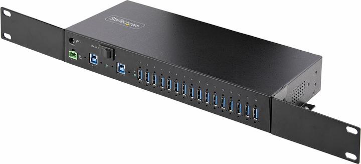 StarTech COM 16-Port Industrie USB 3.0 Hub mit Netzteil 5Gbps Verteiler/Mehrfachstecker fur DIN/Rack (USB-B, 16 Ports)