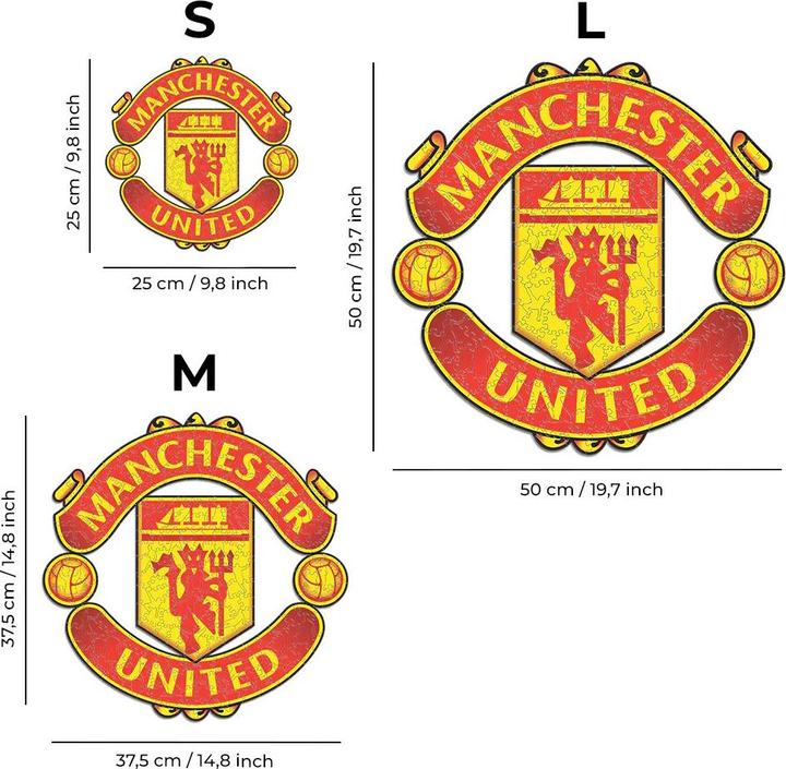 Actual product image Iconic Manchester United FC- Logo - Wooden Puzzle Size S (150 pieces) (150 pieces)