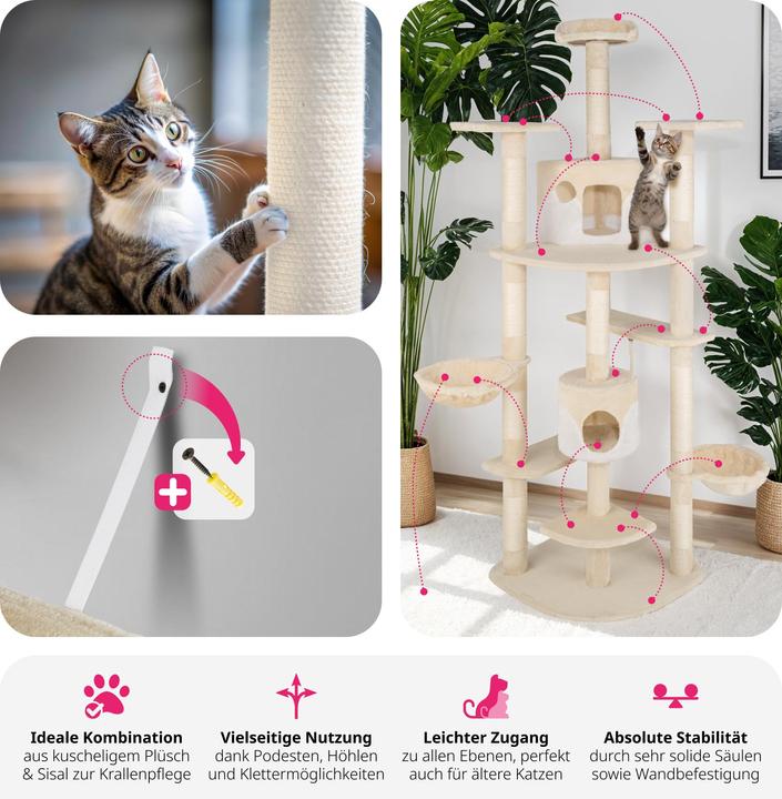Produktbild tectake Nelly (204 cm, Beige, Weiss)