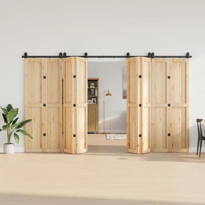 Image du produit VidaXL Kit de ferrures de portes coulissantes 183 cm Acier noir Kit de ferrures de portes coulissantes