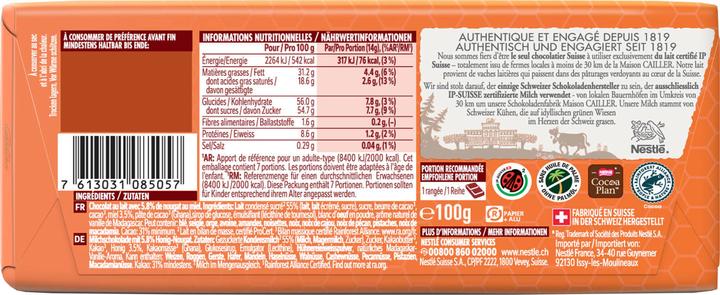 Produktbild Cailler Rayon Tafelschokolade Luftige Milchschokolade mit Honig-Nougat (100 g)