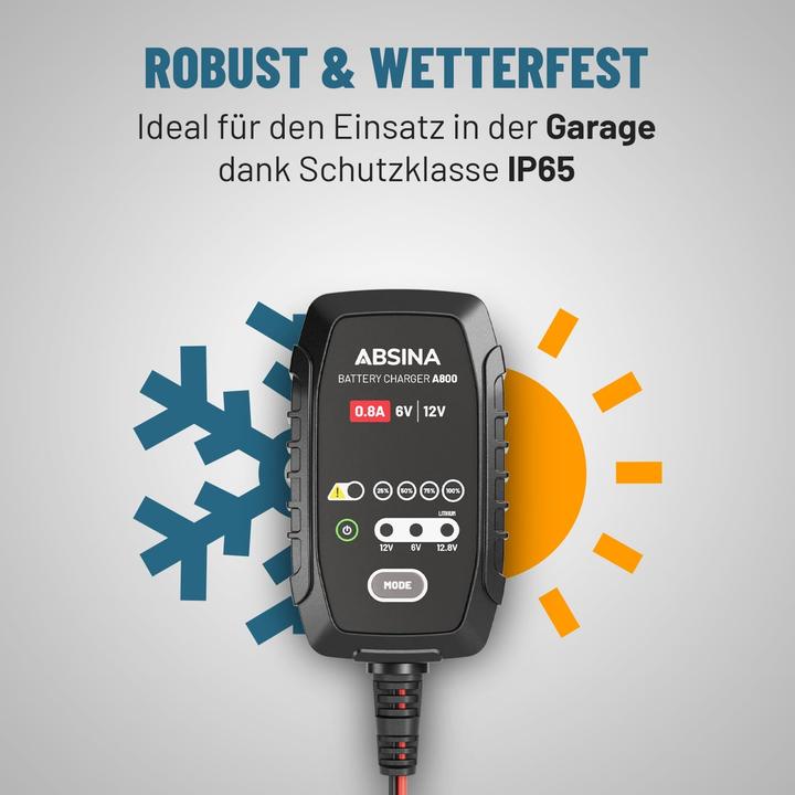 Produktbild Absina Batterieladegerät A800 (6V, 12V, 0.80 A)