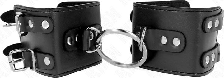 Produktbild Kink Feste Handgelenkfesseln Mit Ring Und Nieten Verstellbar Schwarz 17-22 cm X 6,5 cm
