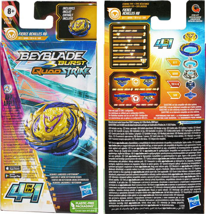 Actual product image Hasbro Beyblade QS Single Pack ass. (German, French, Italian, English)