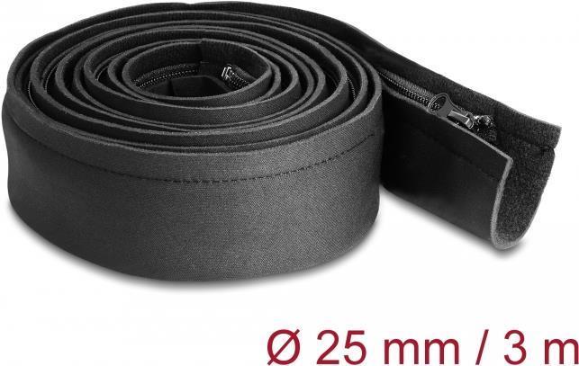 Actual product image Delock Cable conduit with zipper 3 m x 100 mm Black (Cable conduit, 300 cm)