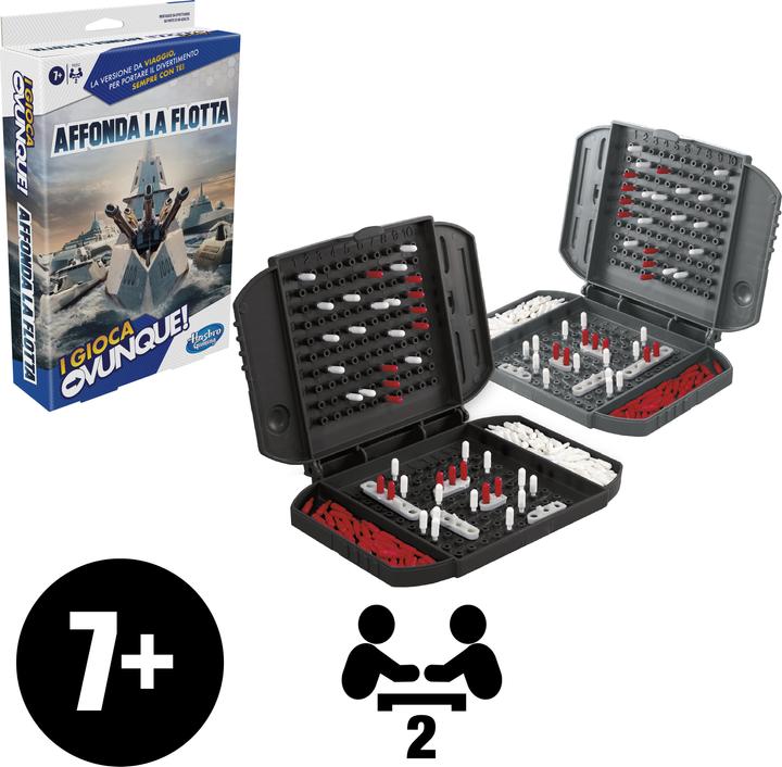Produktbild Hasbro Flottenmanöver Kompakt, portables Spiel für 2 Spieler, Reisespiel für Kinder, Spass überall (Italienisch)