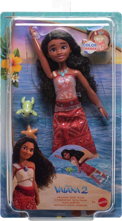 Produktbild Disney Princess Spielzeuge aus Disney Vaiana 2, schwimmende Tautai Vaiana-Modepuppe mit 2 Zubehörteilen und Oberteil