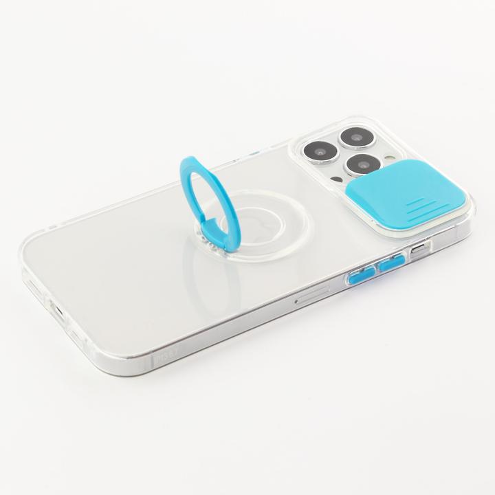 Produktbild PhoneLook Hülle mit Kamera-Slider und Ring blau (Apple iPhone 14 Pro)