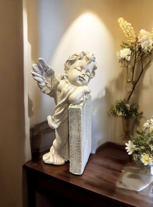 Image du produit Dameco Décoration funéraire Ange sur pierre tombale 7 x 8.7 x 16 cm