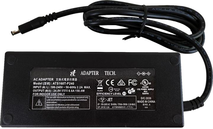 Actual product image Exsys Power supply Input: 100-240V - 50/60Hz, / Output: +24V/6.6A / 158.4W (5.5mm DC jack)