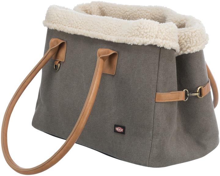 Image du produit Trixie Sac de transport pour animaux Rachel, 25 × 30 × 40 cm, gris/marron clair (Chien, Lavable)