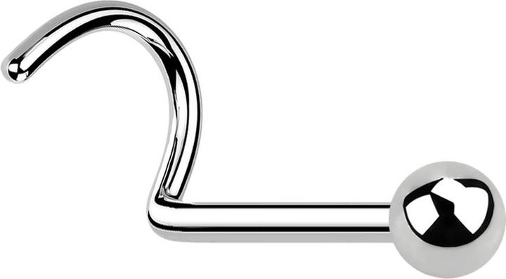 Image du produit Star Piercing Nasenstecker gebogen silber mit Kugel (sans laiton, Acier chirurgical 316L)