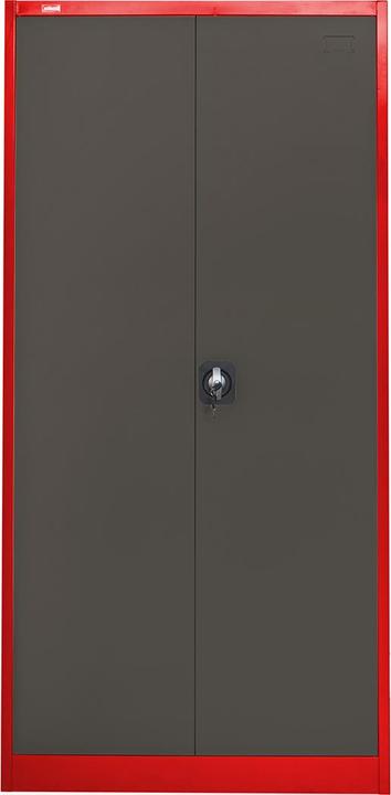 Image du produit Jet-Line Armoire de classement Omsk rouge-gris foncé avec penderie (90 x 45 x 185 cm)