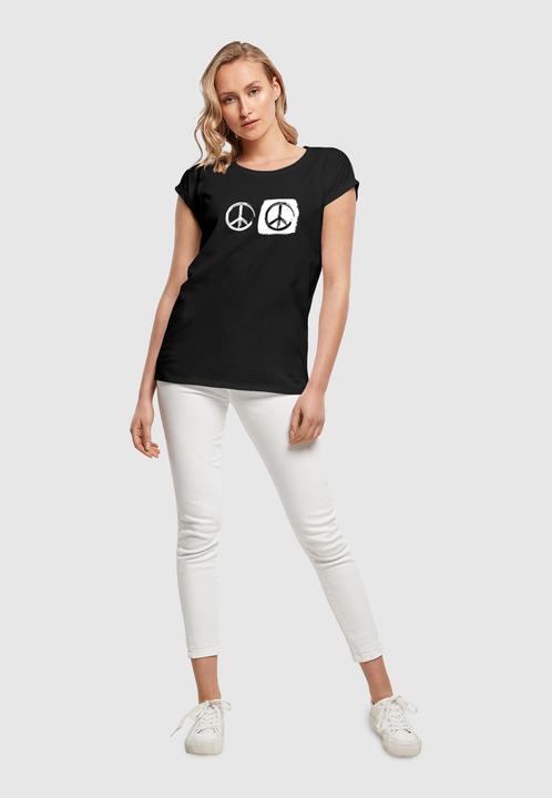 Image du produit Merchcode Ladies Peace - Double Peace Noir T-shirt à épaules étendues - 161413 (S)