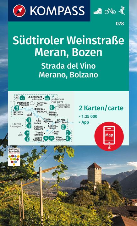 Image du produit Set de cartes de randonnée 078 Route des vins du Tyrol du Sud, Merano, Bolzano / Strada del Vino