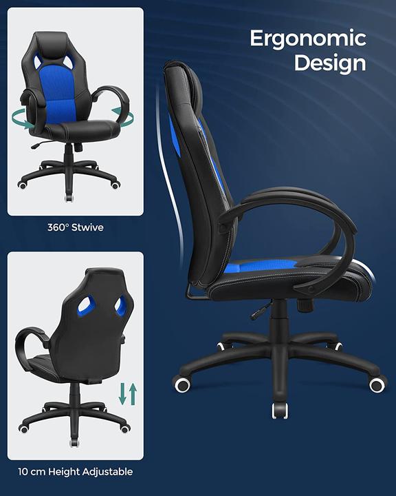 Image du produit Songmics Chaise de jeu Noir Bleu